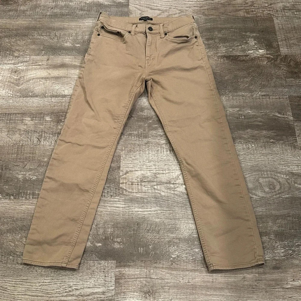 Banana‎ Republic Mens 32x32 Tan Khaki 5-Pocket Chino Pants Slim Straight Stretch